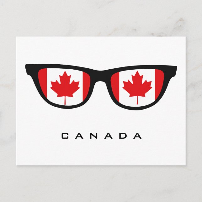 Postal Canadá Shades de texto personalizado e cartão post (Frente)
