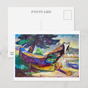Postal Canoa de Guerra Indígena   Emily Carr   Cartão Pos