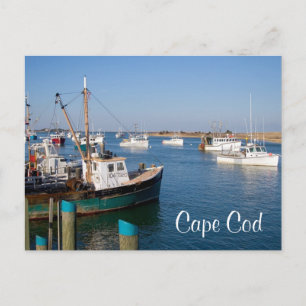 Postal Capa Cod Chatham Mass Barcos na Baía  Cartão Posta