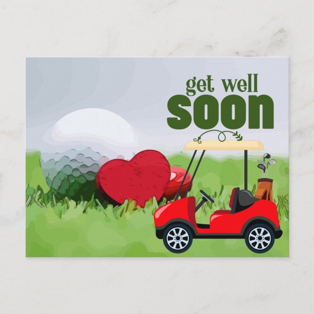 Postal Carrinho de Golfe, fique bem logo para o Cartão de (Frente)