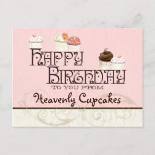 Postal Carta H Parabéns Cupcake de aniversário Cartão pos