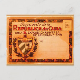 Postal Cartão 1915 de Cuba do vintage