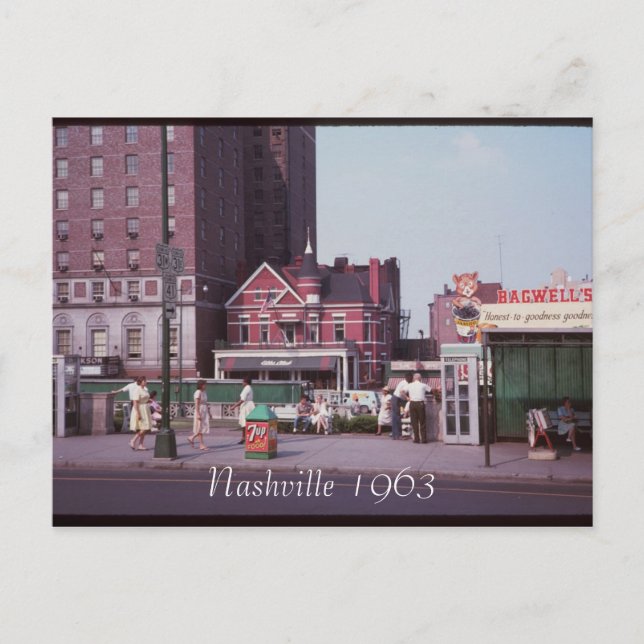 Postal Cartão 1963 de Nashville (Frente)