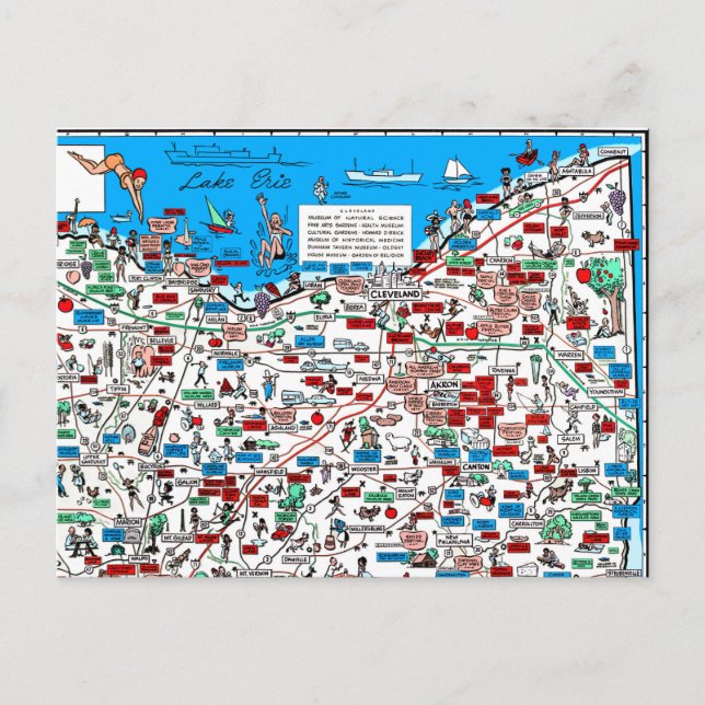 Postal Cartão 1966 retro dos desenhos animados do cantão (Frente)