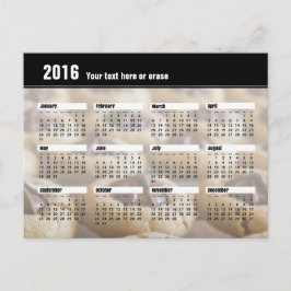 Postal Cartão 2016 do calendário do biscoito