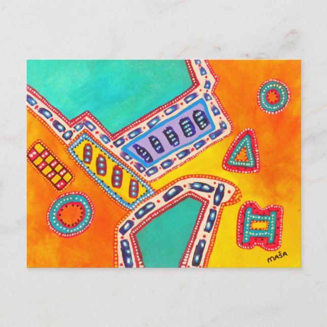 Postal Cartão abstrato dos sonhos animais (Frente)