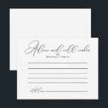 Postal Cartão Aconselhamento de Casamento Clássico<br><div class="desc">Este clássico cartão de conselho de chic é perfeito para um casamento rústico. O design simples e elegante apresenta a tipografia de scripts clássicos e ricos em preto e branco. Estas cartas são perfeitas para um casamento, chá de panela, chá de fraldas, festa de formatura e muito mais. Personalize as...</div>