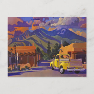 Postal CARTÃO amarelo do caminhão pela arte ocidental