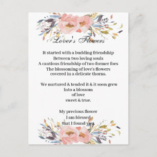 Postal Cartão - as flores do amante