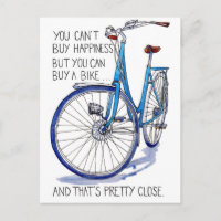 Cartão Azul para Felicidade em Bike