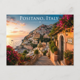 Postal Cartão Cênico da Hora Dourada da Costa Amalfitana