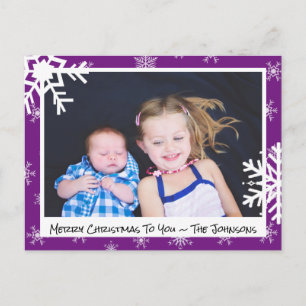 Postal Cartão com fotos da Família Flocos de Neve Puros