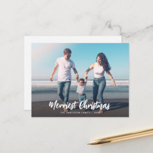 Postal cartão com fotos de sobreposição de script de esco