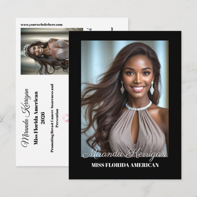 Postal Cartão com fotos do Autografo do Postcard Pageant  (Frente/Verso)