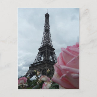 Postal Cartão com fotos lindo dos rosas do rosa da torre