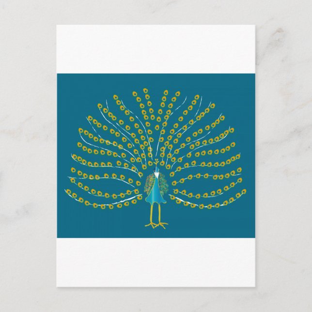 Postal Cartão com ilustração do pavão (Frente)