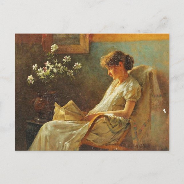 Postal Cartão com pintura de Eva Dora Cowdery (Frente)