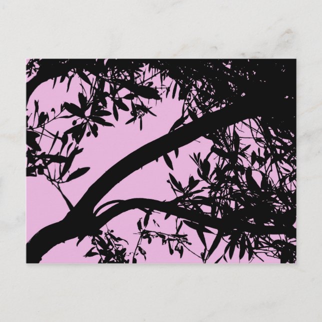 Postal Cartão cor-de-rosa da árvore (Frente)
