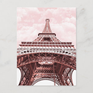 Postal Cartão cor-de-rosa da torre Eiffel