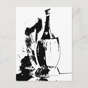 Postal Cartão da Aquarela de Chianti