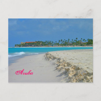 Postal Cartão da areia & do surf de Aruba