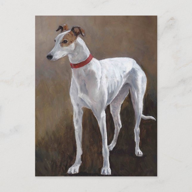 Postal Cartão da arte do cão do galgo (Frente)