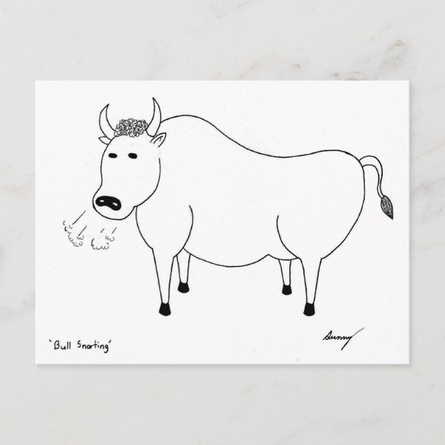 Postal Cartão da arte popular de Bull (Frente)