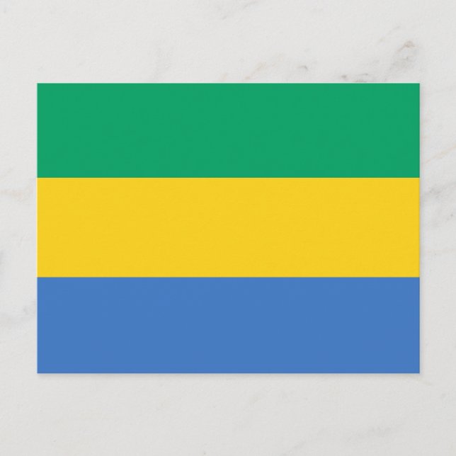 Postal Cartão da bandeira de Gabon (Frente)
