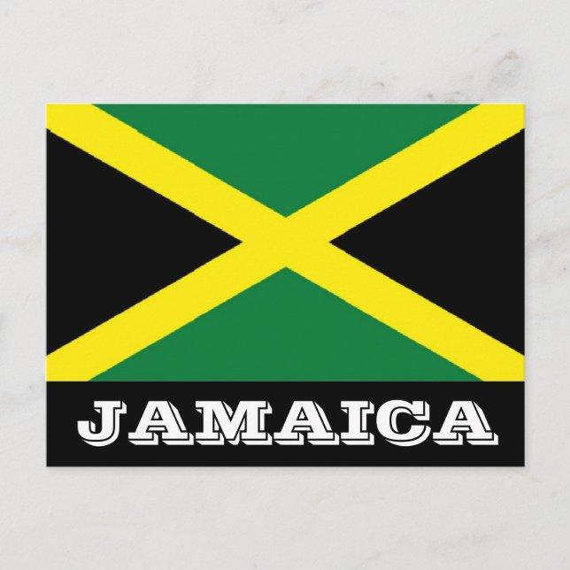 Postal Cartão da bandeira de Jamaica (Frente)