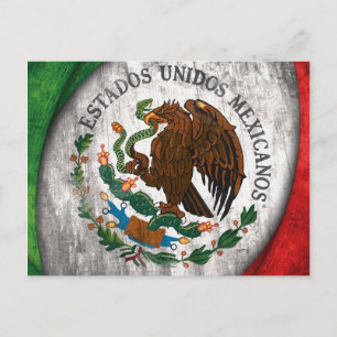 Postal Cartão da bandeira de México