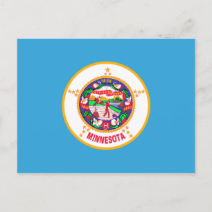 Postal Cartão da bandeira do estado de Minnesota