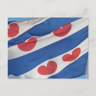 Postal Cartão da bandeira do Frisian (Fryslan)