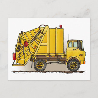 Postal Cartão da construção do caminhão de lixo 2