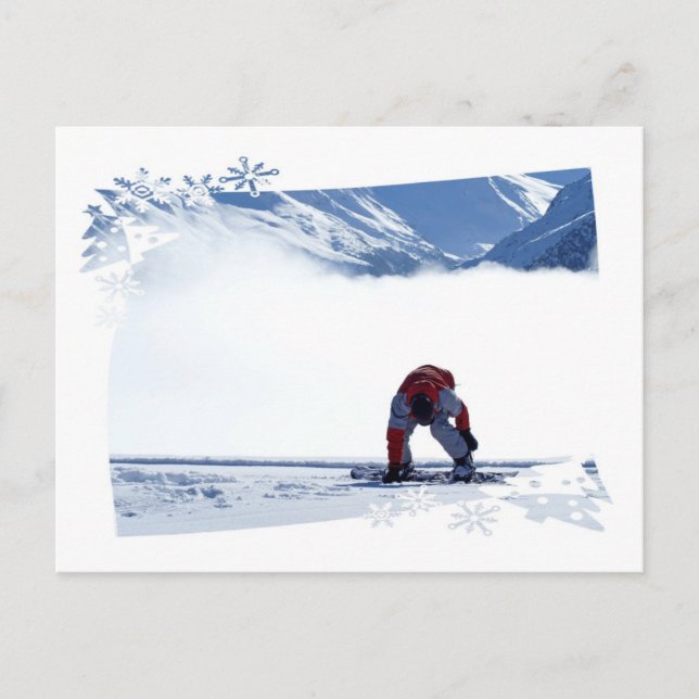 Postal Cartão da corrediça do Snowboard (Frente)