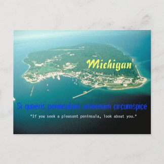 Postal Cartão da divisa do estado do Michigan