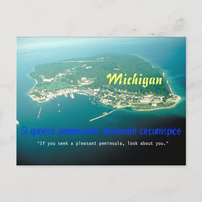 Postal Cartão da divisa do estado do Michigan (Frente)