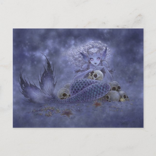 Postal Cartão da fantasia - sereia escura (Frente)