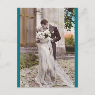 Postal Cartão da foto dos noivos do 1920 do vintage