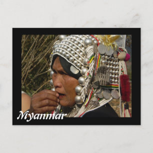 Postal Cartão da mulher de Myanmar