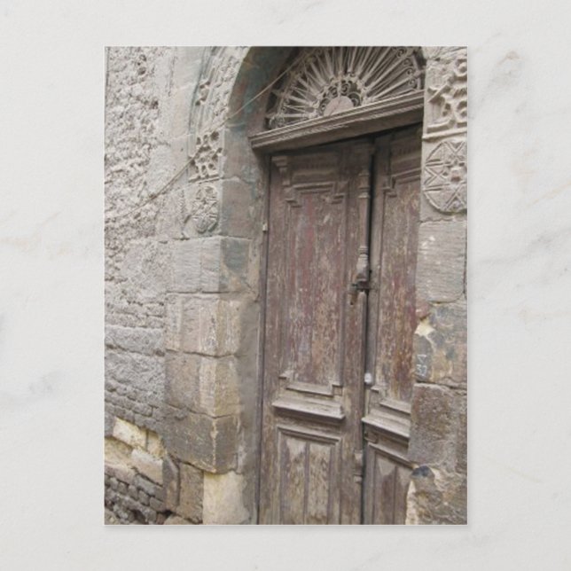 Postal Cartão da porta da arquitetura do Cairo Egipto (Frente)