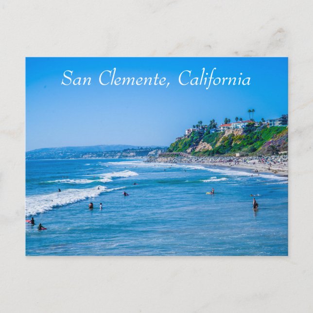 Postal Cartão da praia de San Clemente (Frente)