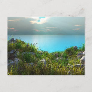 Postal Cartão da praia rochosa