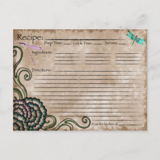 Postal Cartão da receita da libélula