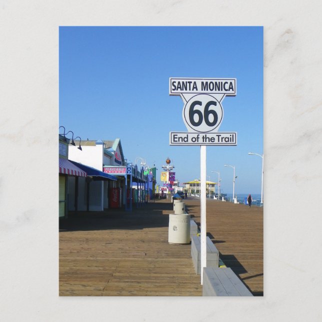 Postal Cartão da rota 66 de Santa Monica! (Frente)
