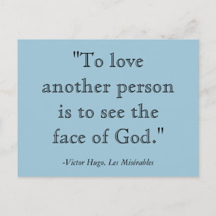 Postal Cartão das citações de Les Misérables