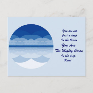 Postal Cartão das citações de Rumi. Design da mandala do