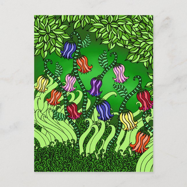 Postal Cartão das flores de Bell (Frente)