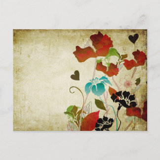 Postal Cartão das papoilas do vintage