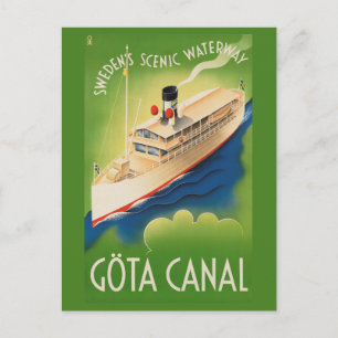 Postal Cartão das viagens vintage da suecia