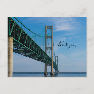 Postal Cartão de agradecimento ao longo da Ponte Mackinac